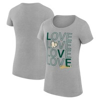Women's G-III 4Her by Carl Banks Heather Gray Oakland Athletics Love Graphic Team Fitted T-Shirt