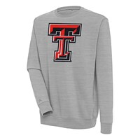 Men's Antigua  Heather Gray Texas Tech Red Raiders Victory Pullover Sweatshirt