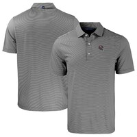 Men's Cutter & Buck  Black/White Tampa Bay Buccaneers Helmet Big & Tall Forge Eco Double Stripe Stretch Recycled Polo