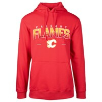 Men's Levelwear  Red Calgary Flames Podium Fleece Pullover Hoodie