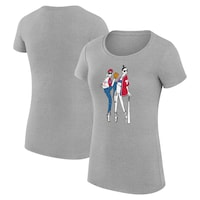 Women's G-III 4Her by Carl Banks  Heather Gray Philadelphia Phillies Baseball Girls Fitted T-Shirt