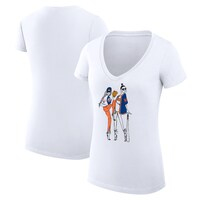 Women's G-III 4Her by Carl Banks White New York Mets Baseball V-Neck Fitted T-Shirt