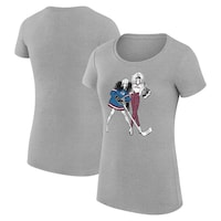 Women's G-III 4Her by Carl Banks Heather Gray Colorado Avalanche Hockey Girls Fitted T-Shirt