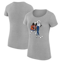 Women's G-III 4Her by Carl Banks Heather Gray Edmonton Oilers Hockey Girls Fitted T-Shirt