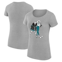 Women's G-III 4Her by Carl Banks Heather Gray San Jose Sharks Hockey Girls Fitted T-Shirt