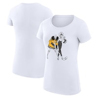 Women's G-III 4Her by Carl Banks White Pittsburgh Penguins Hockey Girls Fitted T-Shirt
