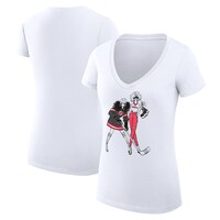 Women's G-III 4Her by Carl Banks  White New Jersey Devils Hockey Girls V-Neck Fitted T-Shirt