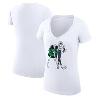 Women's G-III 4Her by Carl Banks  White Vancouver Canucks Hockey Girls V-Neck Fitted T-Shirt