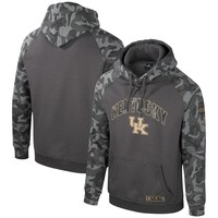 Men's Colosseum Charcoal Kentucky Wildcats OHT Military Appreciation Camo Raglan Pullover Hoodie