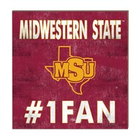 Midwestern State Mustangs 10" x 10" #1 Fan Plaque