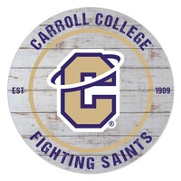 Carroll College Fighting Saints 20" Indoor/Outdoor Weathered Circle Sign