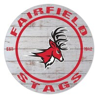 Fairfield Stags 20" Indoor/Outdoor Weathered Circle Sign