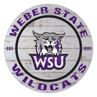 Weber State Wildcats 20" Indoor/Outdoor Weathered Circle Sign