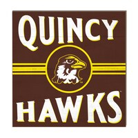 Quincy Hawks 10'' x 10'' Retro Team Sign
