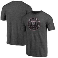 Men's Fanatics Branded Inter Miami CF Heather Charcoal Primary Logo Tri-Blend T-Shirt