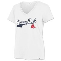 Women's '47  White Boston Red Sox Frankie V-Neck T-Shirt