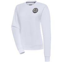 Women's Antigua  White Philadelphia Union Brushed Metallic Victory Pullover Sweatshirt
