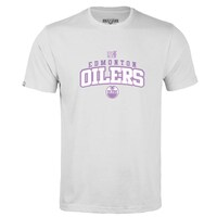 Youth Levelwear White Edmonton Oilers Hockey Fights Cancer Little Richmond T-Shirt