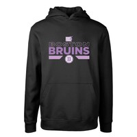 Youth Levelwear Black Boston Bruins Hockey Fights Cancer Podium Fleece Pullover Hoodie