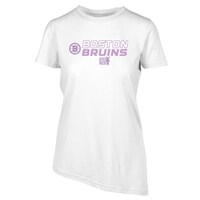 Women's Levelwear White Boston Bruins Hockey Fights Cancer Birch T-Shirt