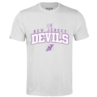 Men's Levelwear White New Jersey Devils Hockey Fights Cancer Richmond T-Shirt