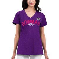 Women's G-III 4Her by Carl Banks Purple Alex Bowman Key Move V-Neck T-Shirt