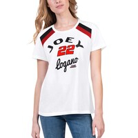 Women's G-III 4Her by Carl Banks White Joey Logano Score T-Shirt