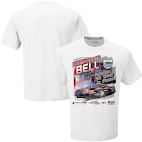 Men's Checkered Flag Sports  White Christopher Bell 2023 4EVER 400 Presented by Mobil 1 Race Winner T-Shirt