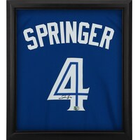 George Springer Toronto Blue Jays Autographed Framed Royal Alternate Replica Jersey Shadowbox