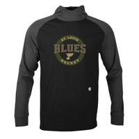 Men's Levelwear Black/Charcoal St. Louis Blues Uproar Farm Team Pullover Hoodie