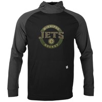 Men's Levelwear Black/Charcoal Winnipeg Jets Uproar Farm Team Pullover Hoodie