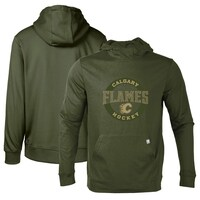 Men's Levelwear Olive Calgary Flames Thrive Tri-Blend Pullover Hoodie