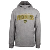 Men's Levelwear Heather Gray Pittsburgh Penguins Arch Delta Shift Pullover Hoodie