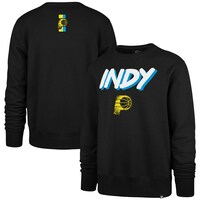 Men's '47 Black Indiana Pacers 2023/24 City Edition Postgame Headline Crew Pullover Sweatshirt