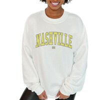 Women's Gameday Couture  White Nashville SC Fleece Pullover Sweatshirt