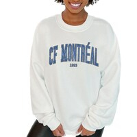 Women's Gameday Couture  White CF Montreal Fleece Pullover Sweatshirt