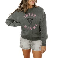 Women's Gameday Couture  Charcoal Inter Miami CF Fleece Pullover Sweatshirt