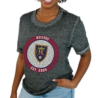 Women's Gameday Couture  Charcoal Real Salt Lake Burnout T-Shirt