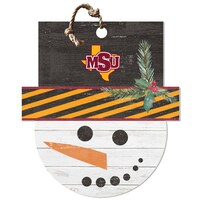 Midwestern State Mustangs 18'' x 20'' Snowman Sign