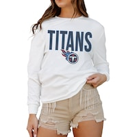 Women's Gameday Couture  White Tennessee Titans  Always Ready Drop Shoulder Long Sleeve T-Shirt