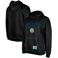 Men's New Era Black Brooklyn Nets 2023/24 City Edition Satin Stitch Elite Pack Pullover Hoodie