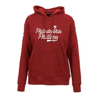 Women's Levelwear Red Philadelphia Phillies Adorn Chirography Pullover Hoodie