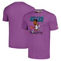 Men's Homage Brandon Miller Purple Charlotte Hornets Caricature Tri-Blend T-Shirt