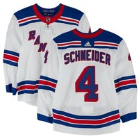 Braden Schneider New York Rangers Game-Used #4 White Jersey vs. Buffalo Sabres on October 12, 2023