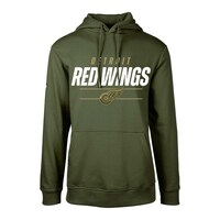 Youth Levelwear Olive Detroit Red Wings Podium Fleece Pullover Hoodie