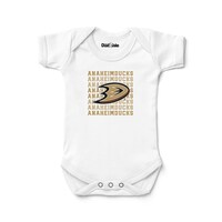 Newborn & Infant Chad & Jake White Anaheim Ducks Retro Bodysuit
