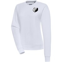 Women's Antigua  White Memphis Grizzlies Brushed Metallic Victory Pullover Sweatshirt