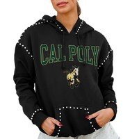 Women's Gameday Couture  Black Cal Poly Mustangs Studded Pullover Hoodie