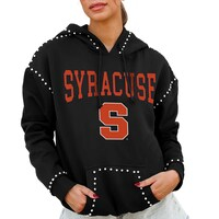 Women's Gameday Couture  Black Syracuse Orange Studded Pullover Hoodie