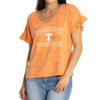 Women's Tennessee Orange Tennessee Volunteers Daisy Ruffle Sleeve V-Neck T-Shirt